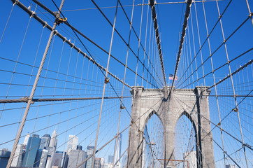 Brooklyn Bridge detail New York City