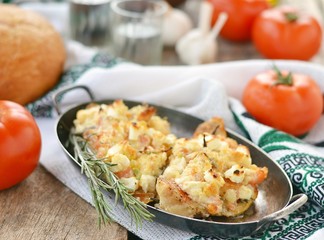 baked rockfish with feta cheese