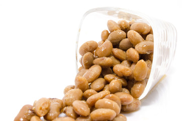 salted soybeans isolate on white background