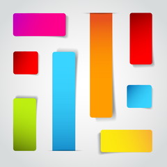 Set of blank rectangle labels with rounded corners