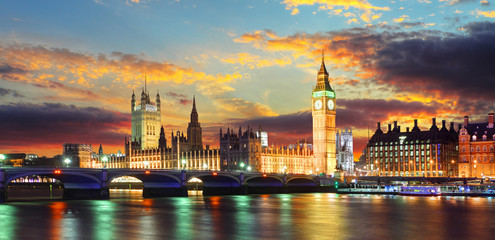 Houses of parliament - Big ben, London, UK - obrazy, fototapety, plakaty