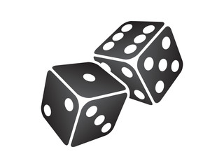 Vector illustration of two black dice