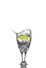 Slice of lemon in Glass