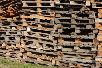 Broken wooden pallets