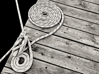 rope tied to dock cleat