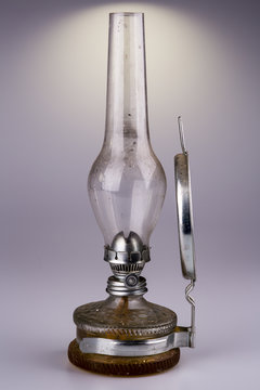 old kerosene lamp isolated on white background