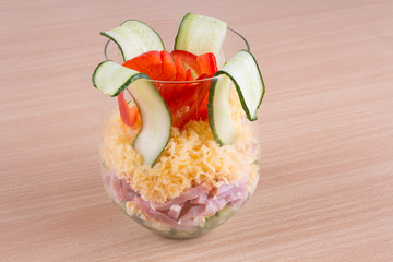 salad in a glass of vegetable