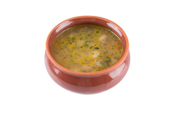 meatball soup in a bowl