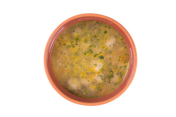 meatball soup in a bowl