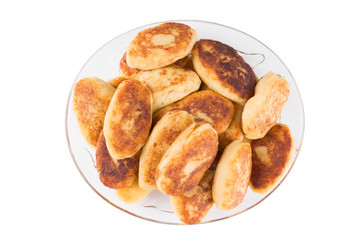 potato patties in a glass dish