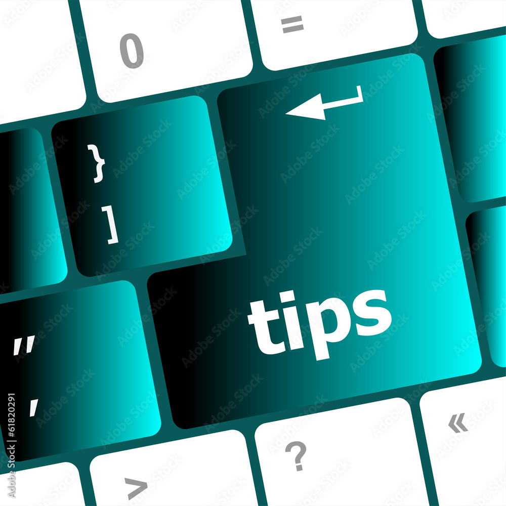 Aufkleber keyboard key, tips button on computer pc icon