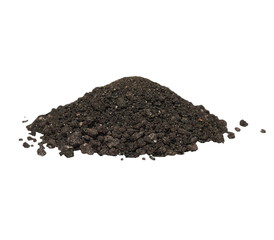 Pile of soil isolated on white background