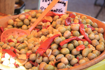 Olives at a French market