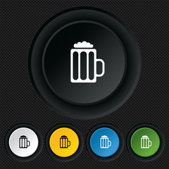 Glass of beer sign icon. Alcohol drink symbol.