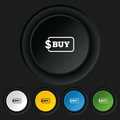 Buy sign icon. Online buying dollar button.