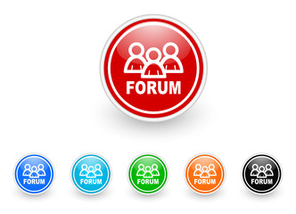 forum icon vector set