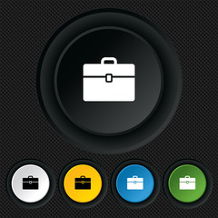 Case sign icon. Briefcase button.