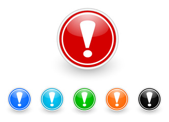 exclamation sign icon vector set