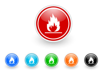 fire icon vector set