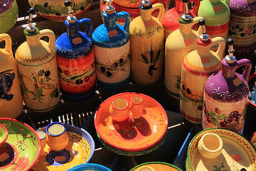 Pottery at a market