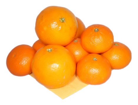 few tangerines on napkin