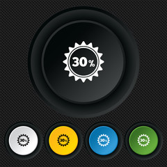 30 percent discount sign icon. Sale symbol.