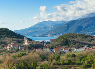 Fototapeta na wymiar Lustica peninsula. Montenegro