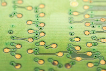 Electronic Circuits Of Computer Motherboard Close Up