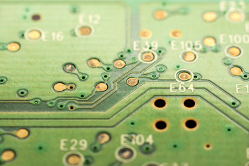 Electronic Circuits Of Computer Motherboard Close Up