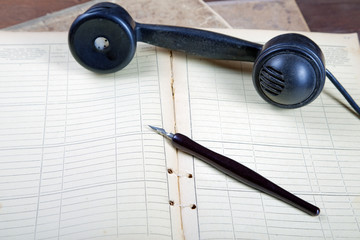 Still-life with old writing-books a nib