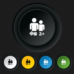 Board games sign icon. Two plus players symbol.