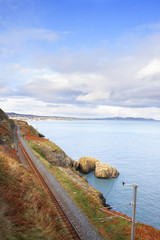 Railway next to the coast