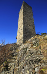 Fototapeta na wymiar Torre di Santa Maria, Calanca, Switzerland