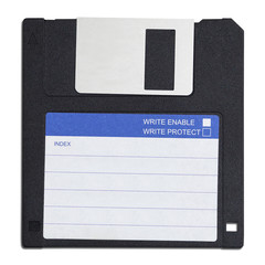 Floppy disk on white background