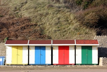 huts on the sea shore