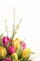 Fototapeta premium Strauß aus Tulpen im Hochformat
