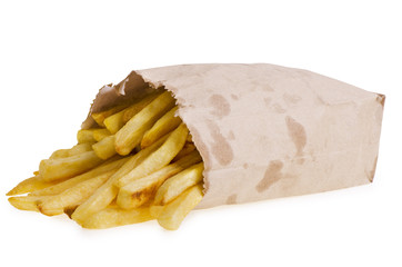 French fries in paper bag