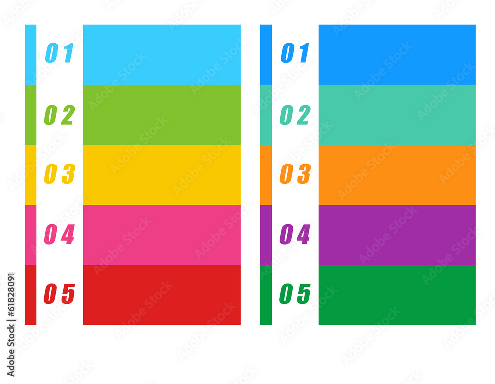 Poster colorful buttons for website menu or design