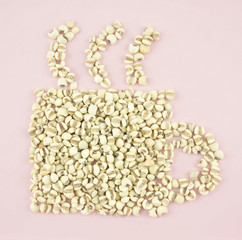 job's tears as cup of hot coffee