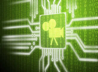 Film button with cpu pattern concept