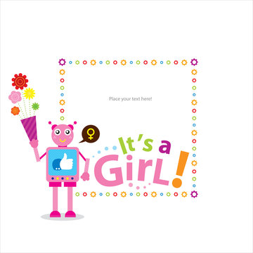Baby Shower Card for Girl