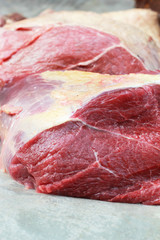 Fresh raw beef  in the market