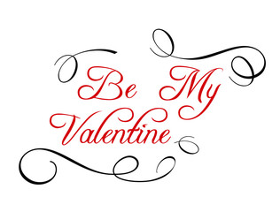 Calligraphic header Be My Valentine