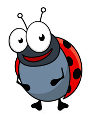Cute little red ladybug cartoon character