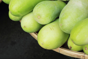 Fresh vegetables - green hatch in the market.