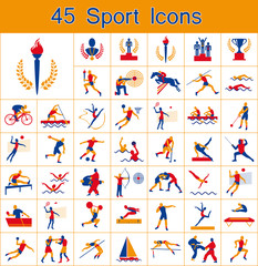 Set of 45 Olympic summer games icons
