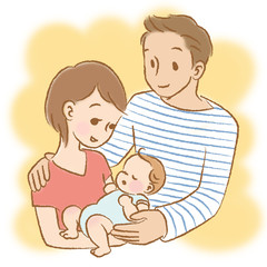 ママとパパと赤ちゃん