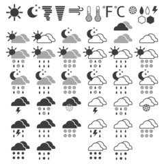 Fototapeta premium Weather icons on a White background