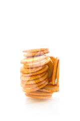 Biscuits in a bag on a white background