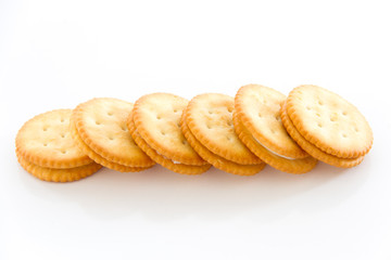 Biscuits on a white background.